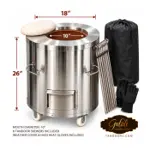 GULATI Family Size 18″ × 26″ home tandoor - 10″ mouth, with skewers, weather cover and gloves