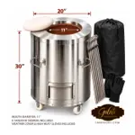 GULATI Medium 20″ × 30″ home tandoor - 11″ mouth, with skewers, weather cover and gloves