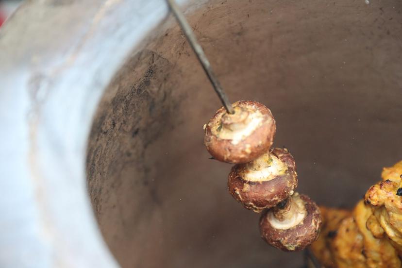Mushrooms skewer