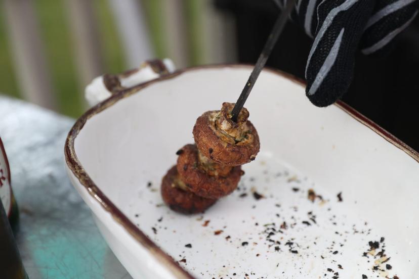 Mushrooms skewer