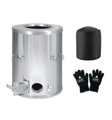 Home Tandoor Oven by GULATI - Home Delivery, High-Heat Gloves, Extra Clay, Weatherproof Cover