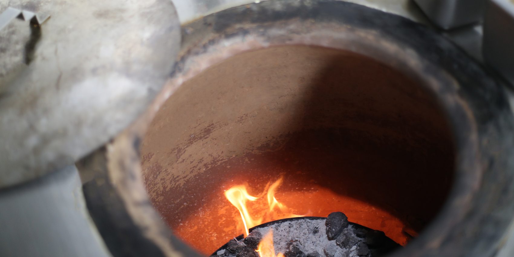A look inside the clay pot of a GULATI Restaurant Tandoor