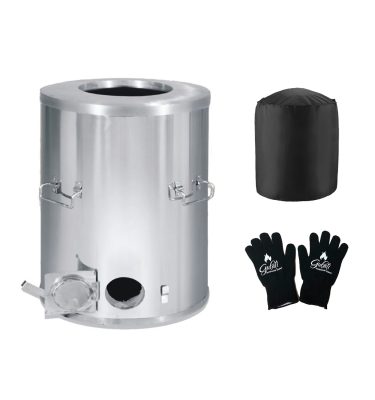 Home Tandoor Oven by GULATI - Home Delivery, High-Heat Gloves, Extra Clay, Weatherproof Cover